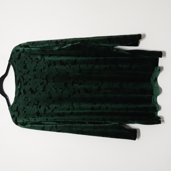 Bechamel blouse women 1x velour green pull on soft lounge wear cozy y2k holiday - Picture 3 of 6